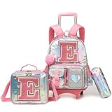 HTgroce Schulranzen mit Rollen, Kinderrucksack mit Rollen Trolley...