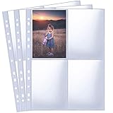 30 Pack 240 Taschen A4 Foto Hüllen für A4 2/3/4 Ringbuch, Transparente...