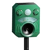 Katzenschreck Marderschreck Solar Ultraschall Tiervertreiber - Wasserdicht...