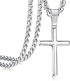 Adramata Kreuz Kette Herren Damen 925 Silber Kreuz Anhänger Halskette...