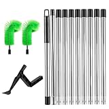 Dachrinnenreiniger mit 10-teiligem Teleskopstiel - 2 Dachrinnenbürsten +...