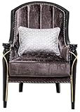 Casa Padrino Luxus Barock Sessel Lila/Schwarz/Gold H. 112 cm