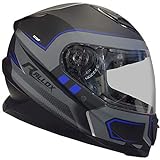Rallox Helmets Integralhelm 510-3 schwarz/blau RALLOX Motorrad Roller Sturz...