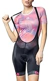 Alé Cycling Damen Pragma Traguardo Trägerhose, Schwarz/Fluo Pink, L