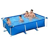 Easnuroz Rahmen Pools 221-300cm Rechteckiges Metall-Schwimmbecken...