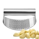Knoblauchpresse, manuelle Knoblauchpresse, Edelstahl Knoblauchschneider,...