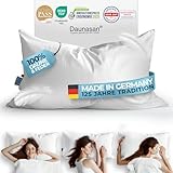 Glückstoff® Daunenkissen 40x80 [Made in Germany] - Hochwertiges...