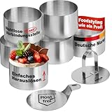 STONELINE Dessertringe Speiseringe Set 8 cm Rund 8-teilig Edelstahl, 6...