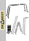 DRABEST - Gelenkleiter 4x3 Sprossen - aus Aluminium und Stahl -...