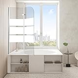 Eikuavons Faltbare Duschwand für Badewanne 100x140cm, 2 teilige Glas...