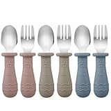PandaEar 6 Stücke Kinderbesteck Esslernbesteck ab 1 jahr| Silikon...