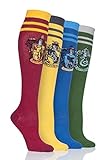 SOCKSHOP Damen Harry Potter Haus Abzeichen Baumwolle Kniestrümpfe Packung...