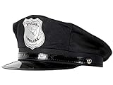 Polizeimütze Polizei Hut Cop Cap Kappe Erwachsene schwarz (174) Fasching...
