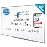 MOB Magnetisches Whiteboard 90x60cm mit Alurahmen und abnehmbare...