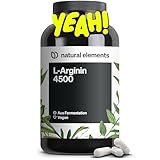 natural elements L-Arginin – 365 Kapseln – Hochdosiert: 4.500mg veganes...