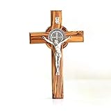 Kassis Geschenkartikel Olivenholz St. Benedikt Kreuz zum Aufhängen...
