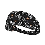 Lustiger Totenkopf-Kürbis-Druck, Workout-Stirnbänder für Frauen –...