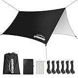 Overmont Camping Zeltplane 3m x 3m Tarp Multifunktional Tragbar Sonnensegel...