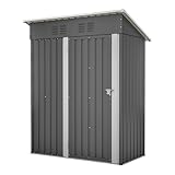 Gihauvia Gerätehaus Metall 153x73x182cm, Geräteschuppen Metall,...