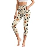 Generisch Modische Yoga Capri Leggings mit Print für Fitness Workout...