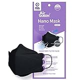 AIRQUEEN 3-lagige Nano-Filter-Gesichtsmaske für Erwachsene, schwarz, 30...