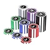 HEITOK Poker-Set mit Wertigkeiten, 100 Stück 11,5-Gramm nummerierte Chips...