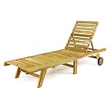 SONLEX Sonnenliege Natur Klapp-Liege Gartenliege Relaxliege Holzliege Liege...