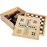 Small Foot Spielesammlung 7 Klassiker aus Holz, Gesellschaftsspiele für...