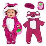 Puppenkleidung für 12-18 Zoll Baby Puppen - Cartoon Bär Outfit Mit...