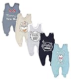 TupTam Baby Unisex Strampler mit Aufdruck Spruch 5er Pack, Farbe: Junge,...