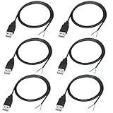 Greluma 6 Stk 22 AWG USB-Pigtail, 2-adriges USB 2.0-Kabel, 2-poliger...