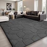 Sour Lemon Teppich Wohnzimmer 200x300cm, Teppichd Grau Waschbarer Teppich...