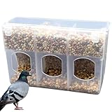 Taubenfutterautomat, 3 Löcher Wachtelfutter mit Fach und staubdichtem...