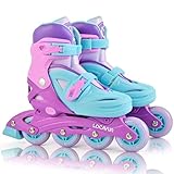 Locavun Inliner Kinder 4 Größen Verstellbare Inline Skates für Mädchen...