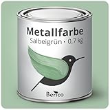 Berico Metallfarbe - Salbeigrün - 0,7 Kg - 4in1 Premium Metallschutzlack -...