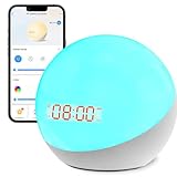 Homidy Nachtlicht mit Uhr, Schlaftrainer, OK to Wake Wecker, weißes...