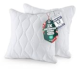 Utopia Bedding Kopfkissen 80x80 cm (2er Set), Gestepptes Kissen für Bett...