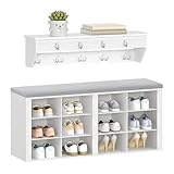 Hzuaneri Garderobe mit Sitzbank, Schuhbank mit Sitzfläche, Eingangsbank 30...