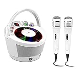 auna SingSing Karaoke-Anlage - mobiler Karaoke CD Player mit LED-Display...