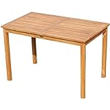 ALEOS. echt Teak Holztisch 120x70 cm Gartenmöbel Gartentisch Garten Tisch...