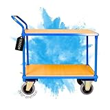PROREGAL Tischwagen Transportwagen Handwagen Materialwagen Pro mit 2 Etagen...