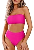 Pink Queen Damen Abnehmbare Träger Bikini Set Zweiteilig Wrap High Taille...