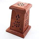 Räucherkegel-Turm aus Rosen-Holz, Räucherkegelhalter/Räucherbox, für...