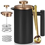 Wrobic Edelstahl French Press Kaffeepresse 1000ml, doppelwandige, isolierte...