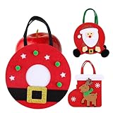 Ylnailky Weihnachtliche Süßigkeitentüten, Weihnachtsmann-Elch, Filz,...