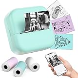 Omezizy Aufkleber Drucker M02X Mini Drucker für Smartphone mit 3 Rollen...