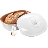 Römertopf Ovaler Brottopf aus natürlicher Keramik, ideal für die...