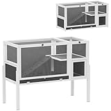 PawHut Hasenstall umbaubar Kaninchenstall aus Holz mit Rampe 120 x 53 x 93...