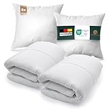 Waidmeister Bettenset 4-teilig Comfort - 2X Bettdecke 155x220 cm 1200g...