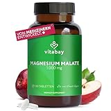 Vitabay Magnesium Malat 1000mg Hochdosiert - 180 Tabletten Vegan &...